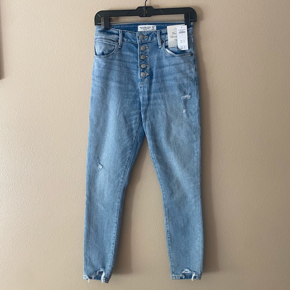 NWT Abercrombie & Fitch Curve Love The Super Skinny Ankle High Rise size 27